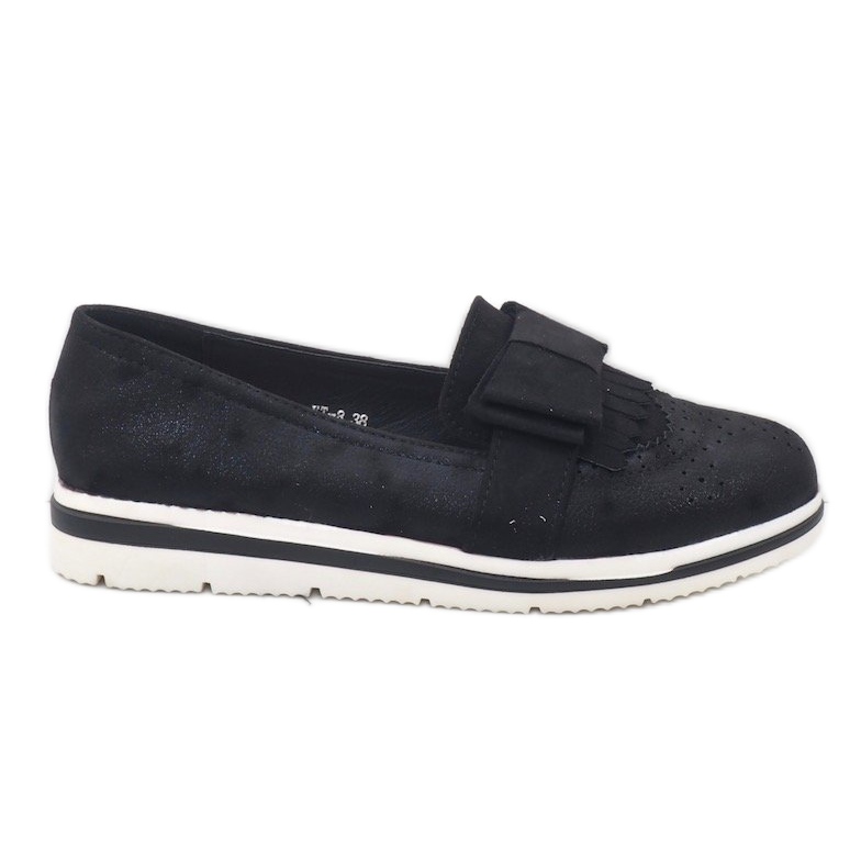 Scarpe nere opache sulla zeppa YT-8 nero