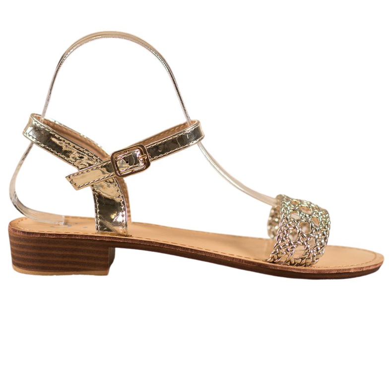 Small Swan Sandali Intrecciati Eleganti d'oro