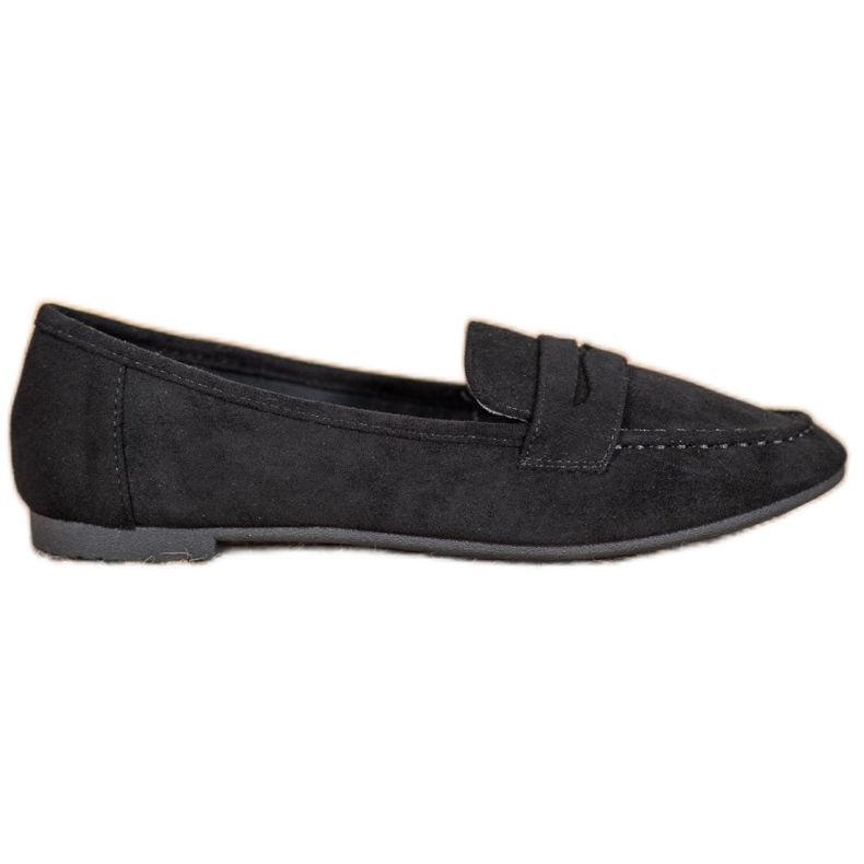 SHELOVET Mocassini casual in pelle scamosciata nero