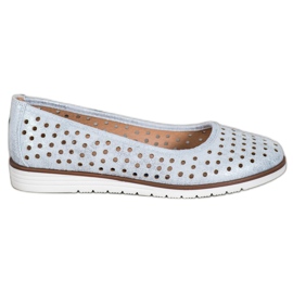 Kylie Ballerine traforate con glitter blu grigio