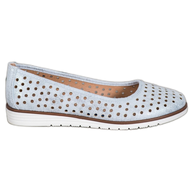 Kylie Ballerine traforate con glitter blu grigio