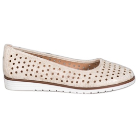 Kylie Ballerine traforate con glitter beige d'oro