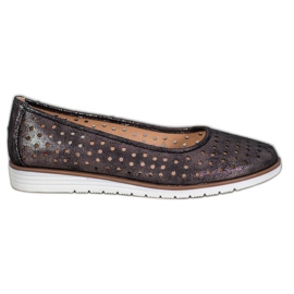 Kylie Ballerine traforate con glitter marrone