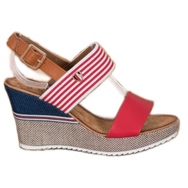 Goodin Sandali con zeppa rosso