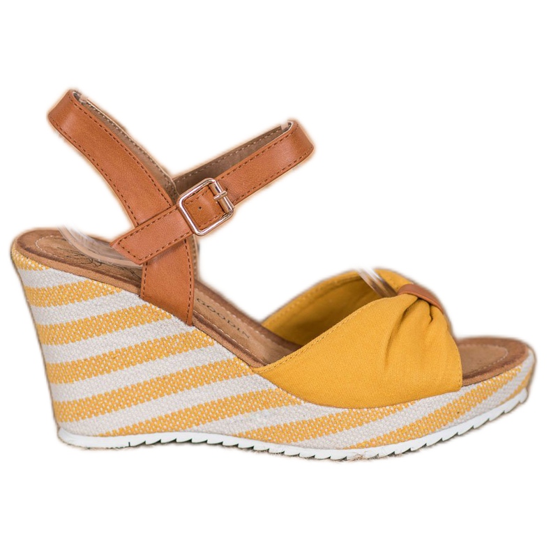 Goodin Sandali gialli con zeppa marrone giallo