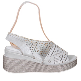 Goodin Sandali con zeppa traforati grigio