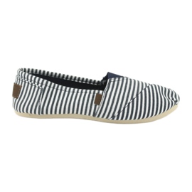 Wishot Sneaker a righe comoda e alla moda 32-065, bianca e blu bianco