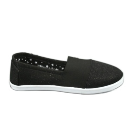 Wishot Sneaker nere e sciatte brillanti per ragazze 44-053 nero