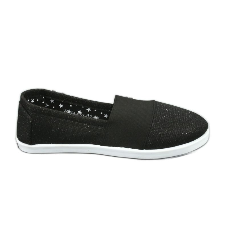 Wishot Sneaker nere e sciatte brillanti per ragazze 44-053 nero
