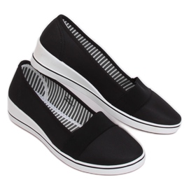 Ballerine nere con zeppa S81B001 Nero