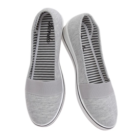 Ballerine grigie su zeppe S81B001 Grigio