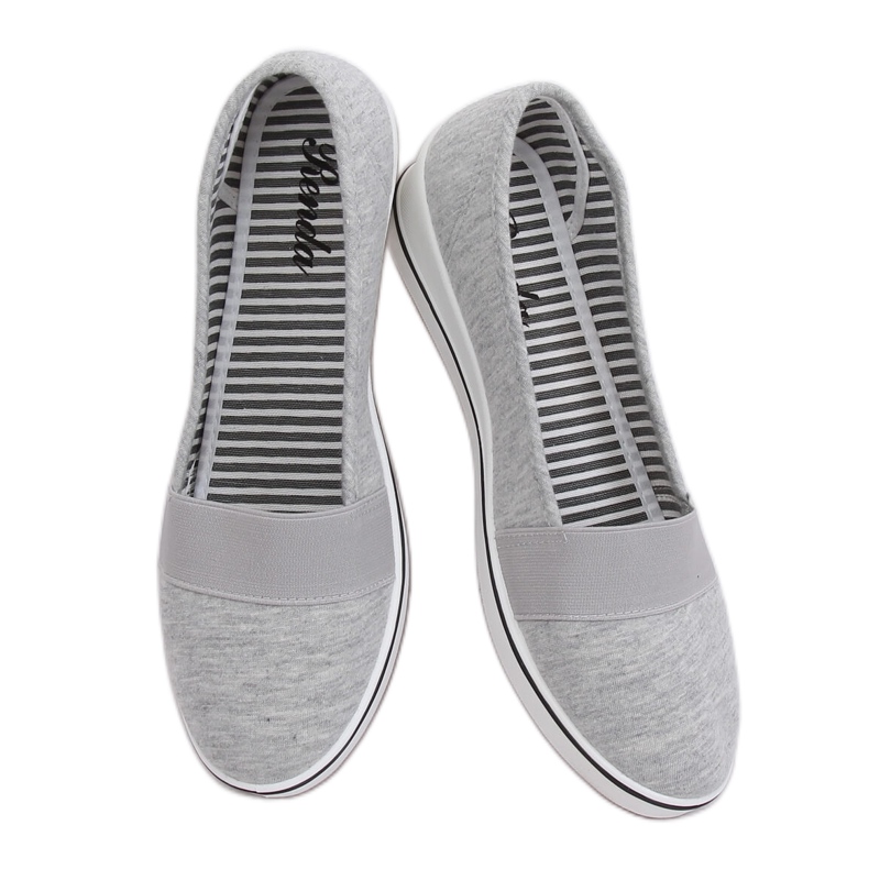 Ballerine grigie su zeppe S81B001 Grigio
