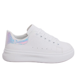 Sneakers da donna bianche olografiche A88-63 Silver bianca