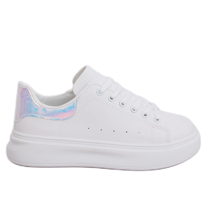 Sneakers da donna bianche olografiche A88-63 Silver bianca