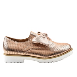 Scarpe slip-on dorate con fiocco RS-WED2 d'oro