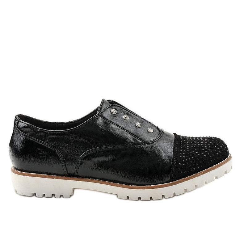 Scarpe slip-on nere con borchie GF-FD9 nero