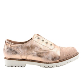 Scarpe slip-on dorate con borchie GF-FD9 d'oro