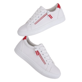 Sneakers da donna bianche BY-231 BIANCHE/ROSSE bianca