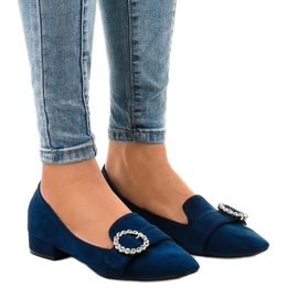 Décolleté in camoscio blu navy L419