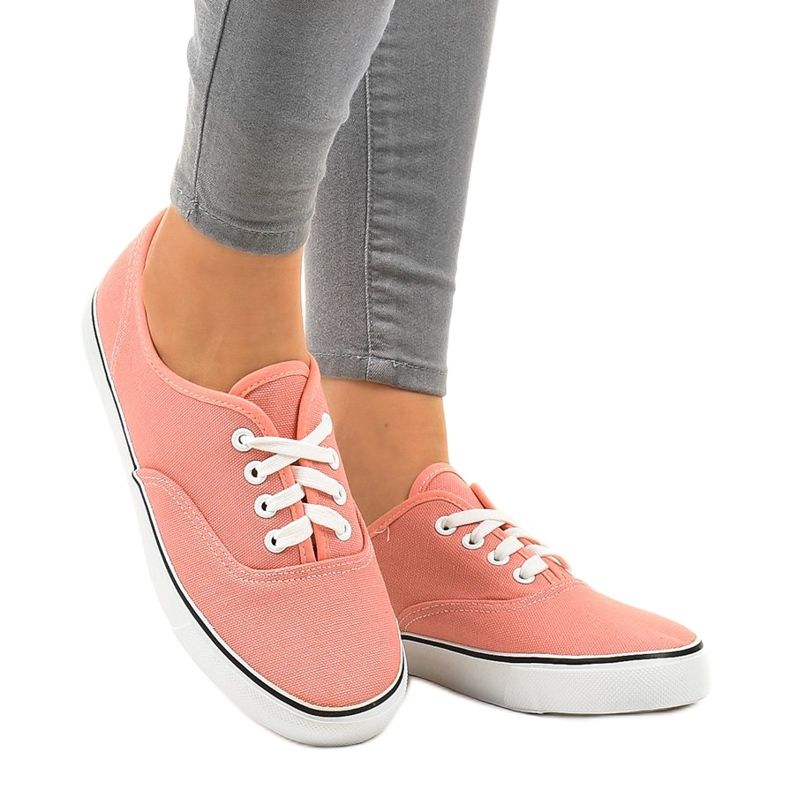 Sneakers classiche da donna color salmone DTS92A-36 multicolore arancia rosa
