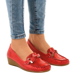 Scarpe con zeppa rosse opache BO-303 rosso