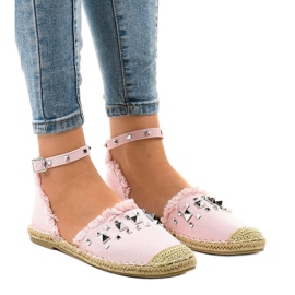 Espadrillas rosa con 2399 borchie