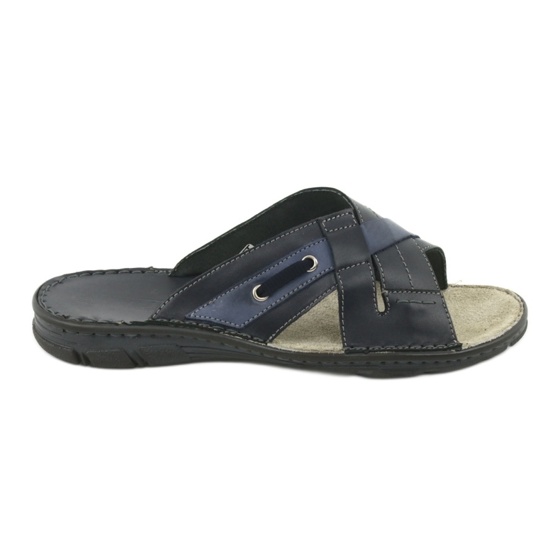 Comode pantofole in pelle Naszbut 055 blu navy blu