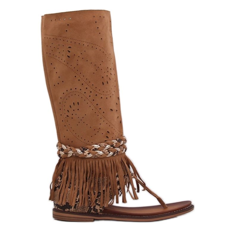 Infradito Boho con gambo cammello NS130P Camel marrone