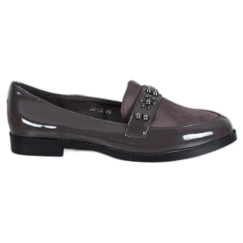 SHELOVET Mocassini laccati grigio