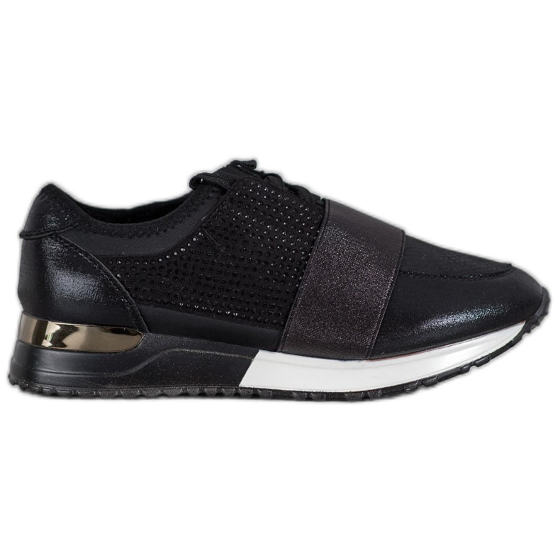 SHELOVET Scarpe sportive con cristalli nero