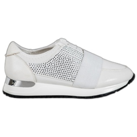 SHELOVET Scarpe sportive con cristalli bianca