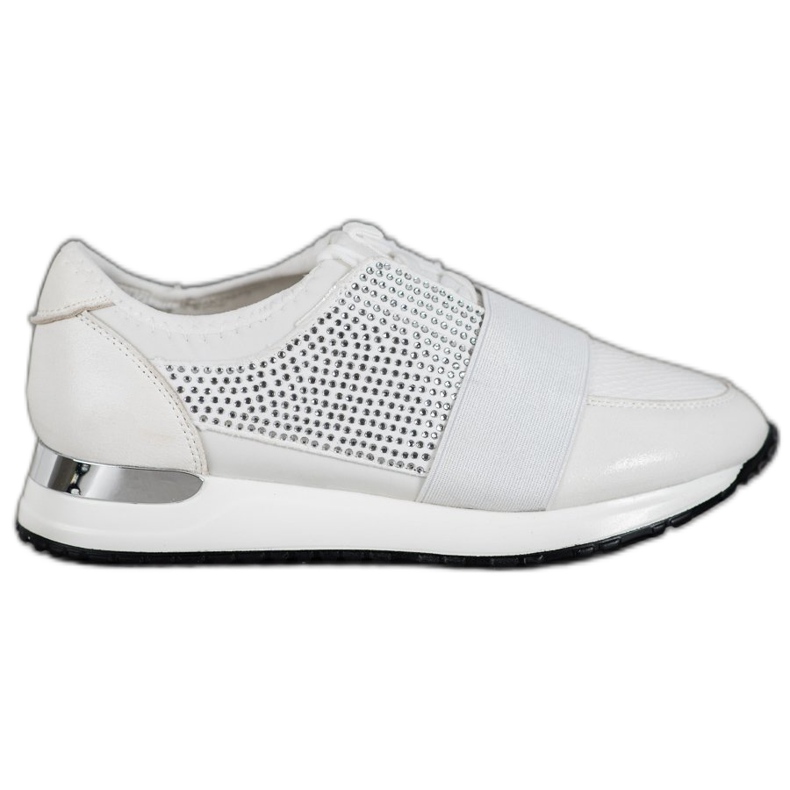 SHELOVET Scarpe sportive con cristalli bianca