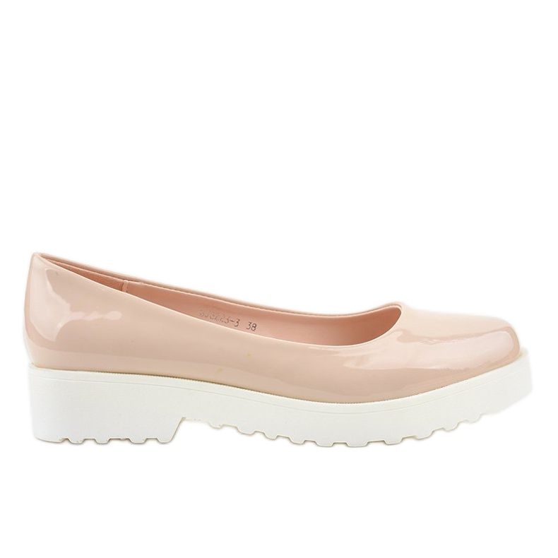 Beige, slip on scarpe con zeppa BJ6223-3