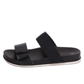Nero CK66P Pantofole nere con cinturini in gomma