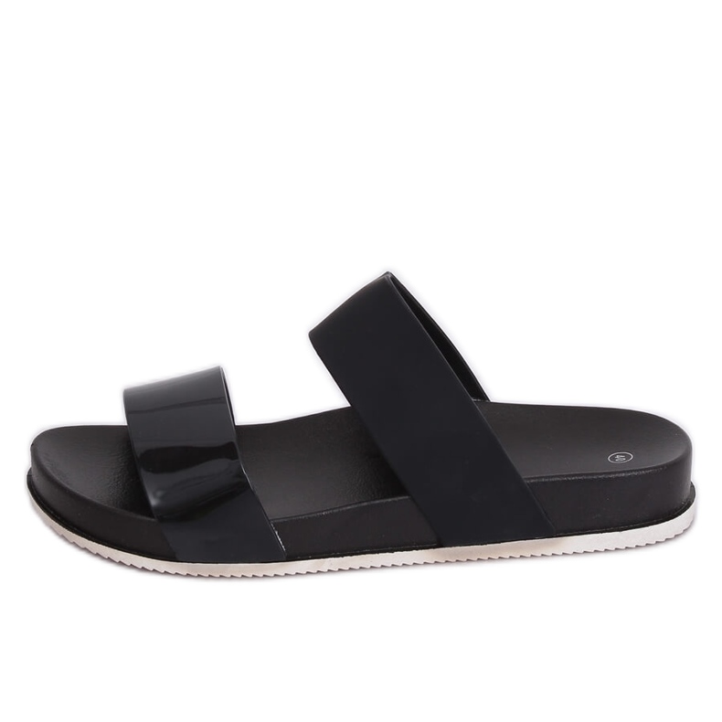 Nero CK66P Pantofole nere con cinturini in gomma
