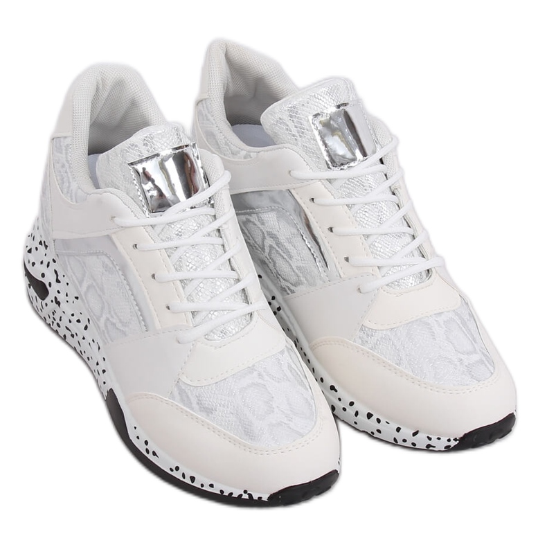 Scarpe sportive bianche sulla zeppa C131 Blanco bianca