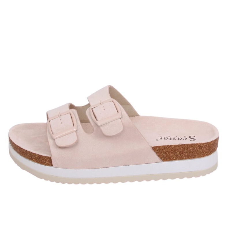 Pantofole scholki beige SS115P Beige multicolore rosa