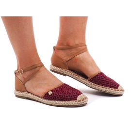 Espadrillas 452 Sandali rossi marrone nero rosso