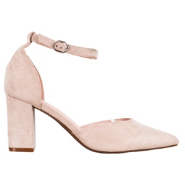 W. Potocki Décolleté In Pelle Scamosciata Spitz beige