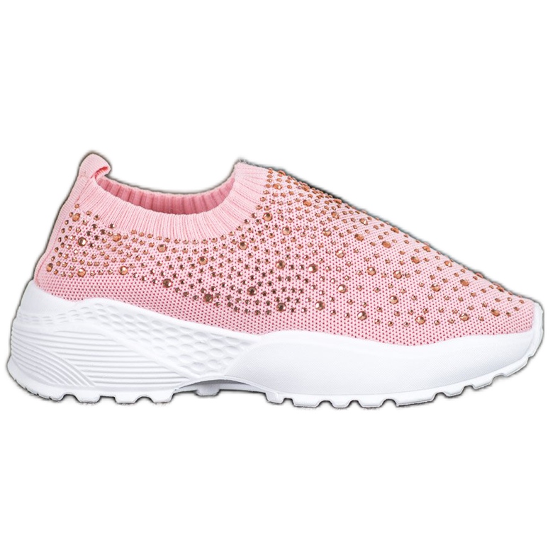 Diamantique Scarpe sportive con cristalli rosa