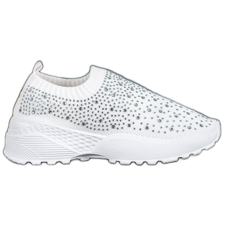 Diamantique Scarpe sportive con cristalli bianca