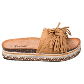 Seastar Ciabatte Con Frange marrone