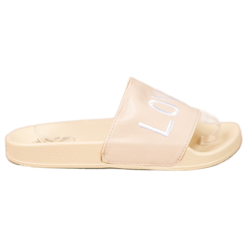 Small Swan LOVE &amp; HATE Pantofole Ecopelle beige