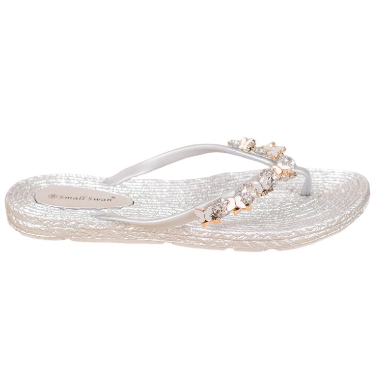 SHELOVET Infradito in gomma con ornamenti grigio