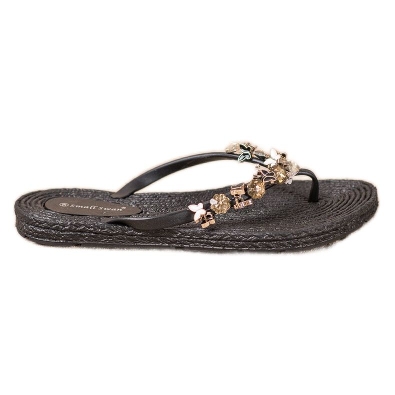 SHELOVET Infradito in gomma con ornamenti nero