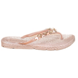 SHELOVET Infradito in gomma con ornamenti rosa