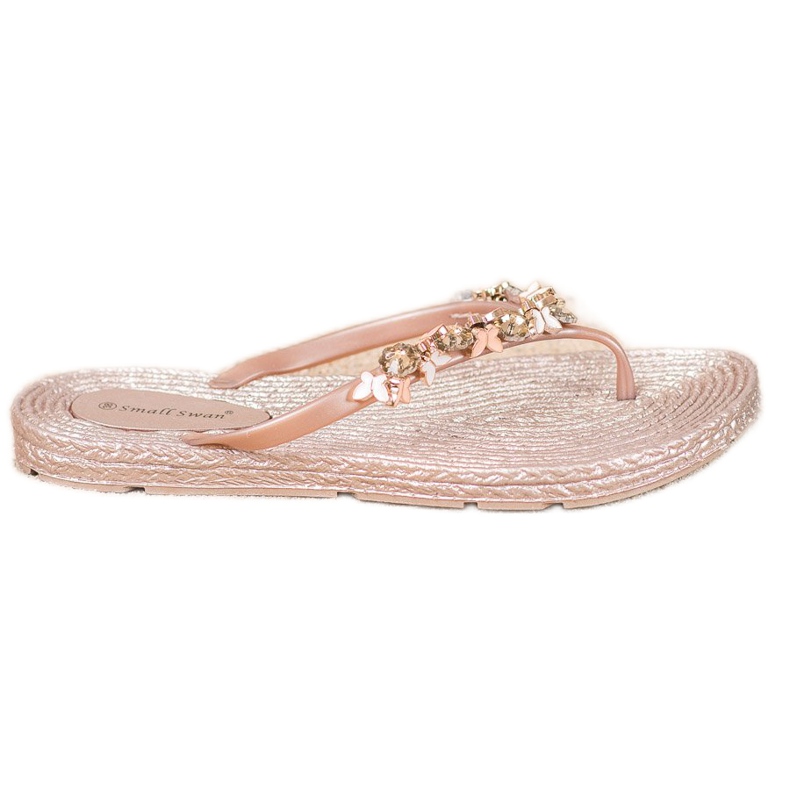 SHELOVET Infradito in gomma con ornamenti rosa