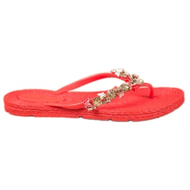 SHELOVET Infradito in gomma con ornamenti rosso