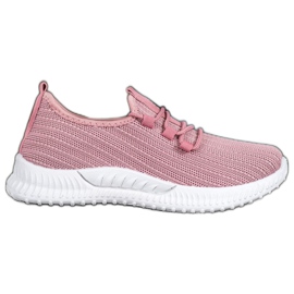 SHELOVET Scarpe sportive in tessuto rosa