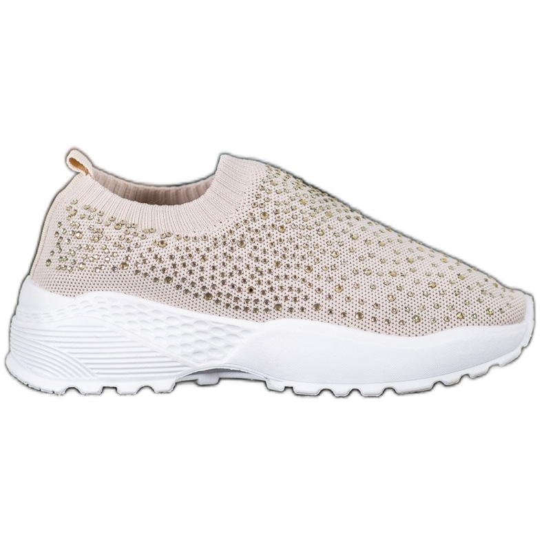 Diamantique Scarpe sportive con cristalli marrone